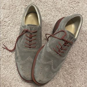 Ecco Gray Wingtip Golf Shoes